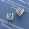 Stud Earrings ANZIW Triple Side Hoops Half Open Cuff Real 925 Silver Piercing Ear Moissanite For Women Korean Jewelry