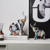 Malarstwo rzeźby słoniowe figurki nowoczesne dekoracja żywica domowa statua zwierząt nordycka salon dekoracje wnętrz 240119