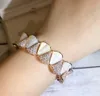 hIGH quality brand new CZ diamond natural mother of pearl stone bracelet bangle designer 18K gold plated party jewelry for women5338351