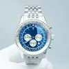 U1 AAA B01 B20 Bretiling horloge 48 mm horloge Navitimer chronograaf batterijbeweging Quartz blauwe wijzerplaat herenhorloges roestvrijstalen band Floding gesp polshorloge