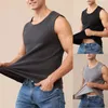 Camisetas sin mangas para hombre, Top clásico, chaleco cómodo diario, invierno, otoño, mujer, forro polar, ropa interior para hombre, cuello redondo, moda cómoda