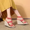Sandaler Fashion Summer Women Shoes Super High Toe Wedges Platform Beach Slippers Womens Sandal Storlek 6