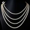 Prix usine 925 argent 2mm 3mm 4mm 5mm 6.5mm diamant Hiphop bijoux Vvs Moissanite collier Moissanite chaîne de Tennis collier