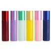 Storage Bottles 6X 12X 10ML Macaron Glass Roll On Essential Perfume Oils Roller Ball Vials Eye Massage Refillable Travel