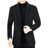 Homens outono inverno cashmere blazers ternos jaquetas misturas de lã masculino negócios casual fino ajuste casacos roupas dos homens 240124