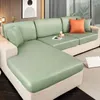 Stol täcker pu läder vattentät soffa kudde täcker anti-scratch l-formad soffa säte slipcover 1/2/3/4 säten skydd