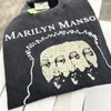 T-shirts pour hommes Vintage Marilyn Manson à manches courtes Marque tendance VTG Lavé Vieux T-shirt pour hommes