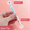 12 Colors Erasable Highlighter PenDual Chisel Tip Fluorescent Marker with Rubber for School Office Cute Stationary Supplies 240131