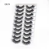 10 paires de cils colorés moelleux oeil de chat Manga Faux naturel longue bande épaisse Faux vison cils maquillage en gros 240130