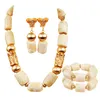 Necklace Earrings Set Nigerian Orange Coral Jewelry For Women African Wedding