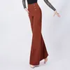 Scene Wear Double Latin Dance Pants Female Modern Straight Leg Training Brand Long High Maisted