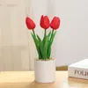 Fiori decorativi Tulipano artificiale Fiore Ornamenti bonsai Simulazione Bouquet falso in vaso per l'arredamento della scrivania della stanza dell'ufficio domestico