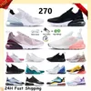 أحذية الجري 270s 270 React Sneaker Triple Black White Anthracite University Navy University Red بالكاد Rainbow Light Bone Tiger Mens المدربين الرياضيين الرياضيين