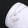 S925 Silver Precision Edition Full Diamond Horse Eye Butterfly Necklace Plated with 18k Rose Gold Lock Bone Chain