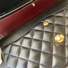 Caviar clássico 10a designer de ouro 25cm saco sacos mulheres corrente carteira aleta preto bolsa ombro luxo satchel 1112