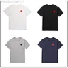 Desginer CDGS T -shirt Commes Des Garcons Red Heart Embroidery Half Sleeved Mens and Womens Black Play Combed Cotton Short Sleeves Grey 2024