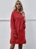 Sweats à capuche pour femmes 2024 Printemps Femmes Robe Gris Poche Côté Split Robes Lâches Femme Été Élégant Mode Tendance Dames Vêtements