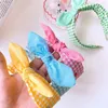 Hårtillbehör Korean Sweet Bow Hoop Girls Plaid Headwear Flowers Children Barn Estetic Pannband 1 st