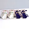 Charms 10pcs Anime Moon Cat Enamel Metal Cute Cats Earring Keychain Pendant Making Diy Cartoon Pop Jewelry Accessory