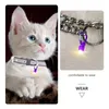 Colliers de chien 4Pc Portable en aluminium pour animaux de compagnie chat chiot LED clignotant clignotant lumière étiquette de collier de sécurité (rouge bleu violet rose)
