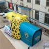 10x5x6mh (33x16.5x20ft) toptan özelleştirilmiş renk dev şişirilebilir leopar kask Tünel şişirilebilir Balon kask futbol oyunu spor dekorasyonu