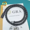 Bijoux de rappeur tendance, chaîne cubaine noire personnalisée, 8mm, Ice Out 925 Vvs Moissanite, chaîne à maillons cubains, Bracelet et collier pour hommes