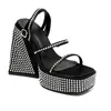 Sandalen Luxe Design Dames Effen Kleur Gesp Strass Decoratie Zapatos Para Mujer Sqaure Open Teen Platform Schoenen