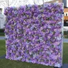 Dekorativa blommor lila blommvägg bröllopsdekoration rosor silke 3D konstgjorda typer till senaste mönster bakgrund