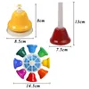 8Note Hand Bell Children Music Toy Rainbow Percussion Instrument Set 8Tone Rotating Rattle Beginner Educational Gift 240124