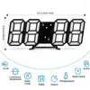 Väggklockor 3D LED digital klocka Lysande multifunktionell USB -kontakt i elektronisk hemdekoration Hållbar