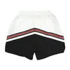 Trendy Brand Micro Embroidered Striped Color Blocking Casual Shorts for Men and Women High Street Beach Sports Capris