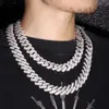 Sólido pesado Sier 20 mm 4ROWs Gra Moissanite Diamond Cuba Cuban Link Chain para hombres Mecánicos Rapper Collar de hip hop