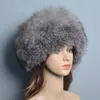 Moda real chapéus de pele chapéus de inverno para mulheres natural pele de raposa gorros real raposa bomber chapéu fofo russo feminino boné redondo 240123