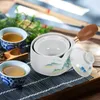 Dinnerware Sets Rotating Tea Kettle Ceramic Brewing Pot 360 Degree Rotation Teapot Loose