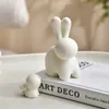 2 pièces moderne abstrait lapin Figure Style nordique Animal ornement famille cadeaux décoratifs en céramique artisanat chambre décor Figurines cadeau 240119