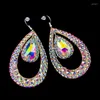 Stage Wear Belly Dance Earring Women Gypsy Jewelry Accessories Dancer Costume Dress Up Shine Rhinestone Double Sides2 Pairs/P