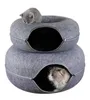 Donut Pet Cat Tunnel Interactive Spela Toy Cat Bed Dual Use Ferrets Rabbit Bed Tunnels Inhoor Toys Cats House Kitten Training Toy 240131