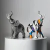 Malarstwo rzeźby słoniowe figurki nowoczesne dekoracja żywica domowa statua zwierząt nordycka salon dekoracje wnętrz 240119