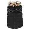 Dog Apparel Pet Jacket Winter Clothes With Tiger Stripe Fur Collar Coat Puppy Clothing Waterproof Vest For Chihuahu