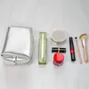 Cosmetische tassen Ins Mode Zilver Zacht Leer Koppeling Make-up Tas Opslag Reizen Draagbare Huidverzorging Organisator Toilettasje