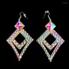 Stage Wear Belly Dance Earring Women Gypsy Jewelry Accessories Dancer Costume Dress Up Shine Rhinestone Double Sides2 Pairs/P