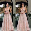 Strand Elegante A-Linie Abendkleider Spaghetti Spitze Applikation Perlen V-Ausschnitt Damen Kleider Sweep Zug Partykleid Vestidos De Fiesta Abschlussball Anlass Benutzerdefinierte Größe