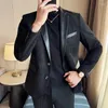 Erkek Suit 2024 Yüksek Kaliteli Yakışıklı Moda İş Gündelik Süet Deri Eşleştirme Takım Kore Versiyonu