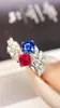 Cluster Rings JY2024 No.0780 Pure 18K Gold Natural Ruby Sapphire Emerald Gemstones 0.44ct Female's Wedding Diamonds Fine