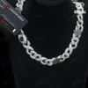 Testeur de diamants, chaîne à maillons cubains de 22mm, Moissanite, diamant rond brillant, collier lourd en argent 925
