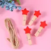 Frames 100pcs Clothespins Wooden Craft Clips Star Paper Clip Memo Po For Crafts Pictures With Rope ( White ) 3 5cm