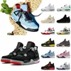 Bred 4s Mens Basketball shoes Jumpman 4 Pine Green Black Cat Pink Red Thunder Vivid Sulfur Seafoam Sail Oreo Midnight Navy Military Women Sneakers Sports Trainers