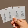 Dangle Earrings Personality Zircon Moon Astronaut Pendant for Women Korean Fashion Kide Cute Moonstone Drop Earingカジュアルジュエリーギフト