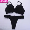Bras Sets ARTDEWRED Sexy Fashion Bikini Bra Set Seamless Push Up Plunge Lady Lingerie Women Underwear Thong 34 36 38 42 CD Cup