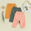 Hosen 0-4Y Baby Harem Hosen Für Mädchen Jungen Einfarbig Elastische Taille Frühling Herbst Kleinkind Casual Pumphose Kinder Jogginghose